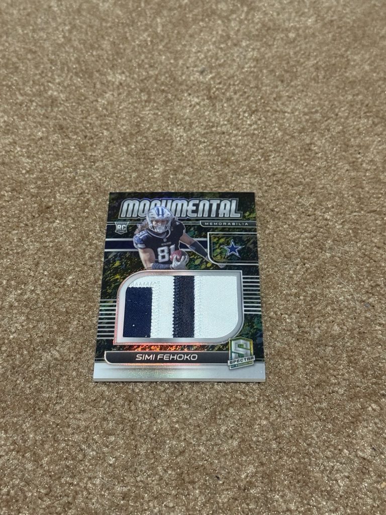 2021 Spectra Simi Fehoko Monumental Memorabilia RC Patch Neon Splatter #/8