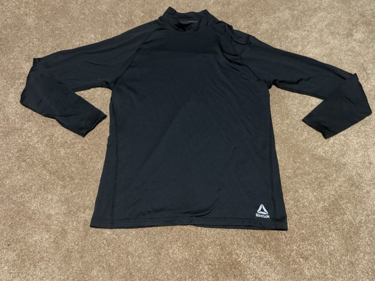 Reebok Shirt XL Black Long Sleeve Athletic Mock Neck Performance Top