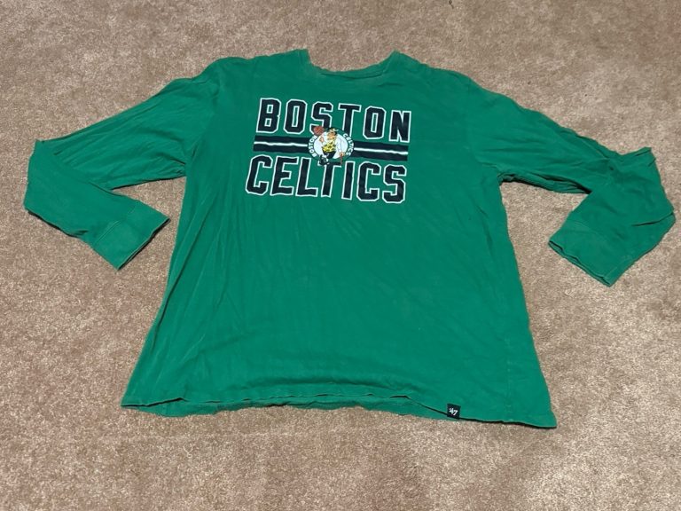 Boston Celtics Long Sleeve Shirt Green 47 Brand XL Tall XLTG NBA Mens