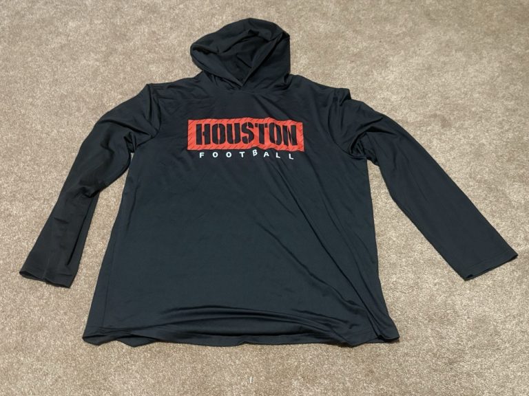 Houston Football Hoodie Shirt Black Long Sleeve Lightweight Mens Large
