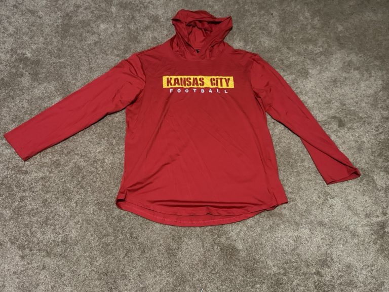 Kansas City Chiefs Football Hoodie Shirt Red Long Sleeve Lightweight Mens Large