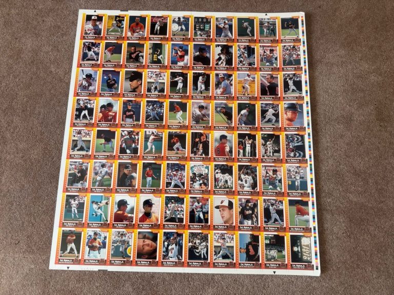 1995 Star Cal Ripken Jr Uncut Sheet Collection Orioles Iron Man Rare MLB Sheet