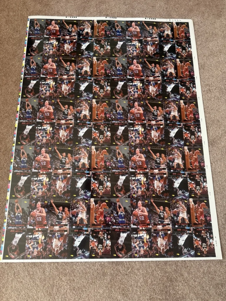 Vintage 1990s Basketball Uncut Card Sheet NCAA College Stars Rare