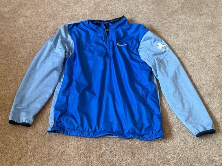 Nike Golf 1/4 Zip Pullover Windbreaker Blue Gray Ryder Cup Layer Adult Medium