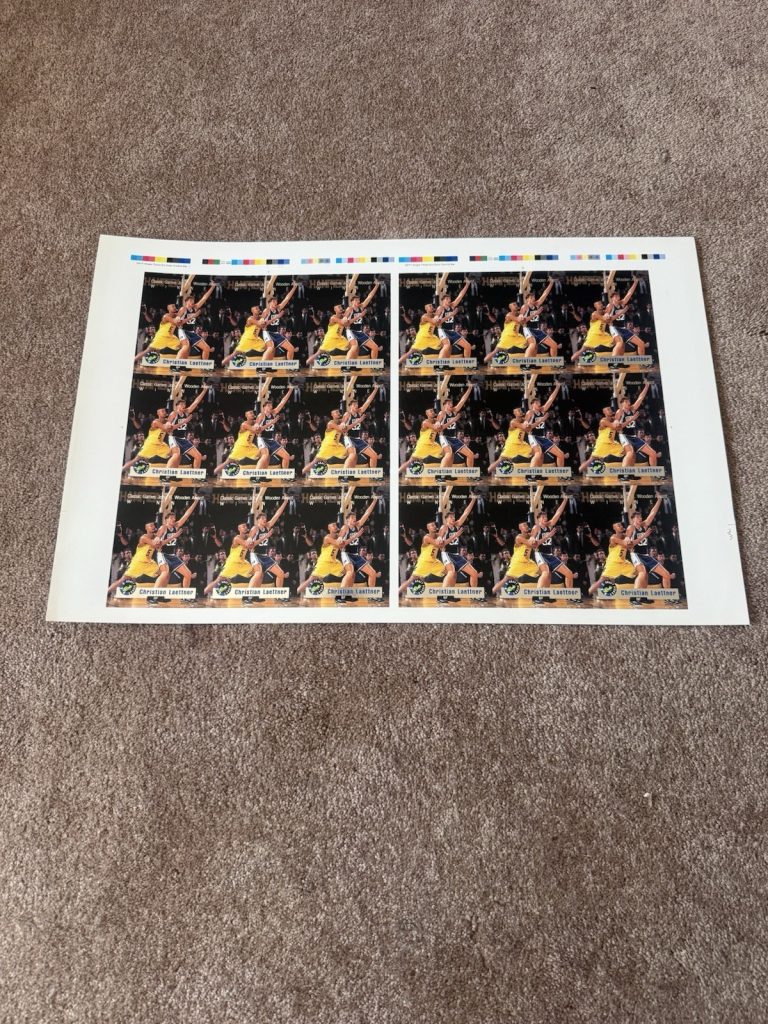 1992-93 Classic Christian Laettner Uncut Sheet Front/Back Printer Proof