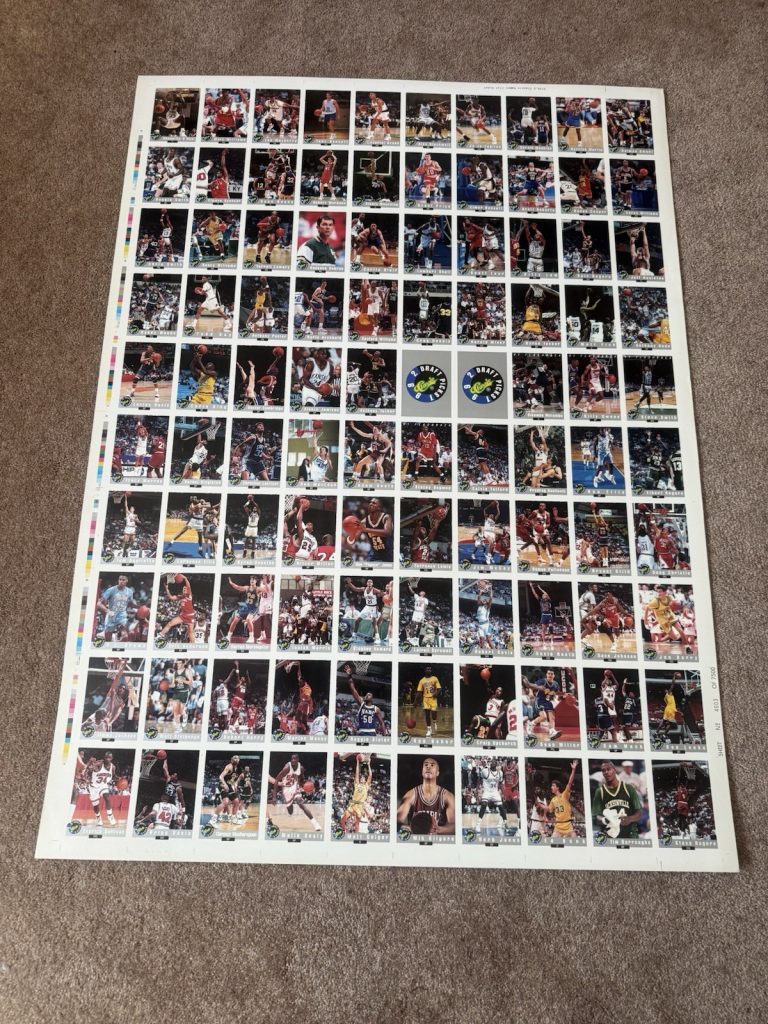1992 Classic Draft Picks Uncut Sheet Shaquille O’Neal Alonzo Mourning Rookie Era