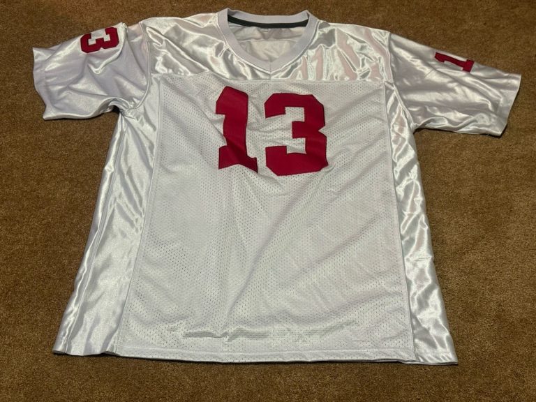 White Football Jersey #13 Purdy Red Numbers Adult Size XL