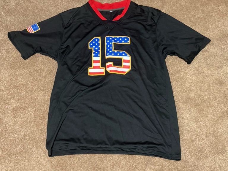 Patrick Mahomes #15 USA Flag Kansas City Chiefs Style Black Football Jersey