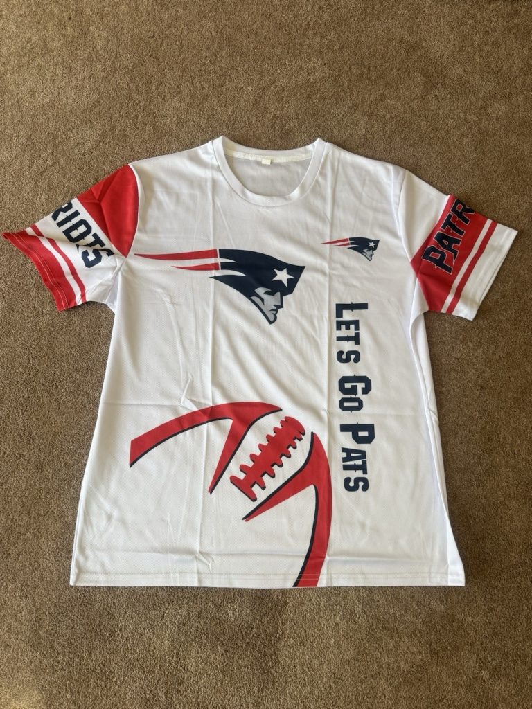 New England Patriots Graphic Tee White Red NFL Shirt XL