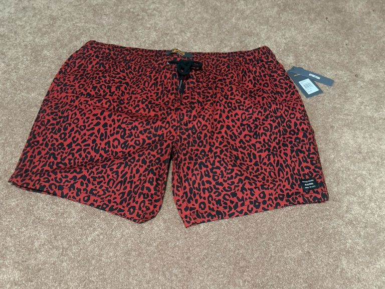 Johnny Bigg Leopard Walk Shorts Mens Size 42 Rust Stretch Swim NWT