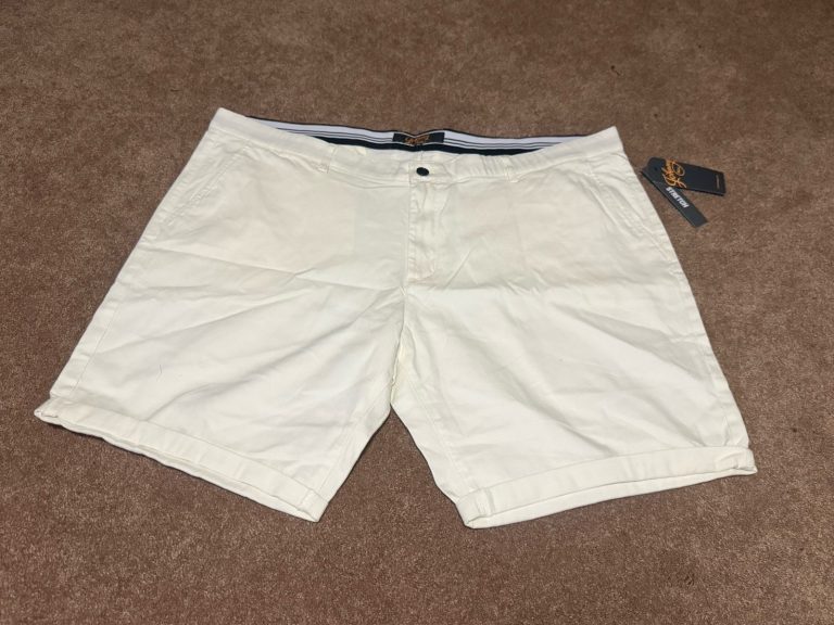 Johnny Bigg Charlie Canvas Shorts Mens Size 48 Bone Stretch Chino NWT
