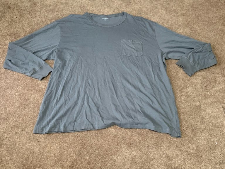 Old Navy XXL Garment Dyed Gray Long Sleeve Pocket T-Shirt Casual Tee