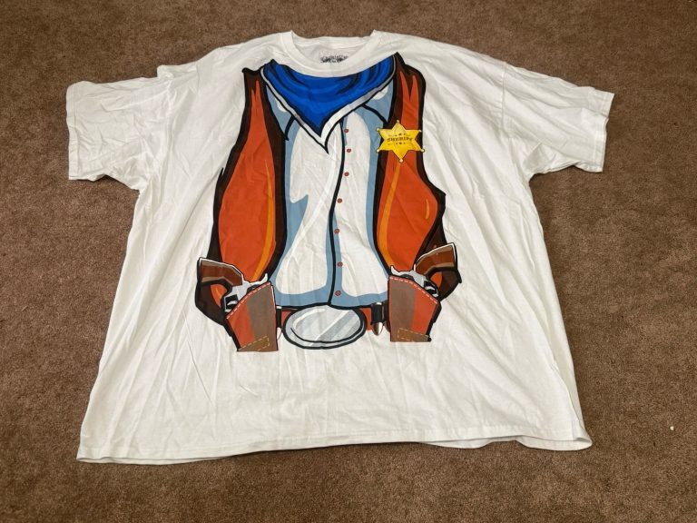 Chemistry Cowboy Sheriff Graphic T-Shirt White 4XL Western Costume Tee
