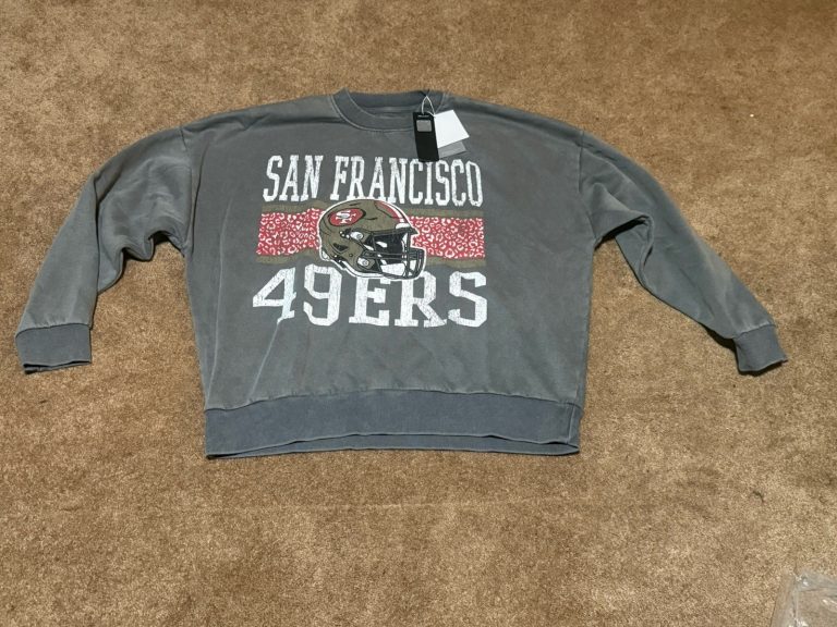 San Francisco 49ers Gameday Couture Cropped Sweatshirt Gray Womens Medium NFL
