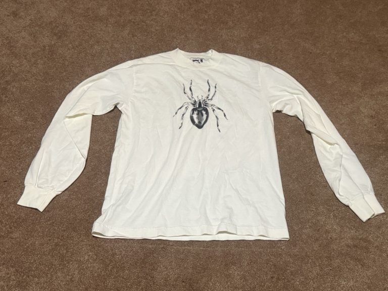 Nevermind Spider Graphic Long Sleeve T Shirt White Mens Small Grunge Punk