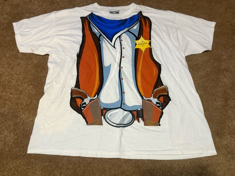 Chemistry Cowboy Sheriff Graphic T-Shirt White 3XL Western Costume Tee