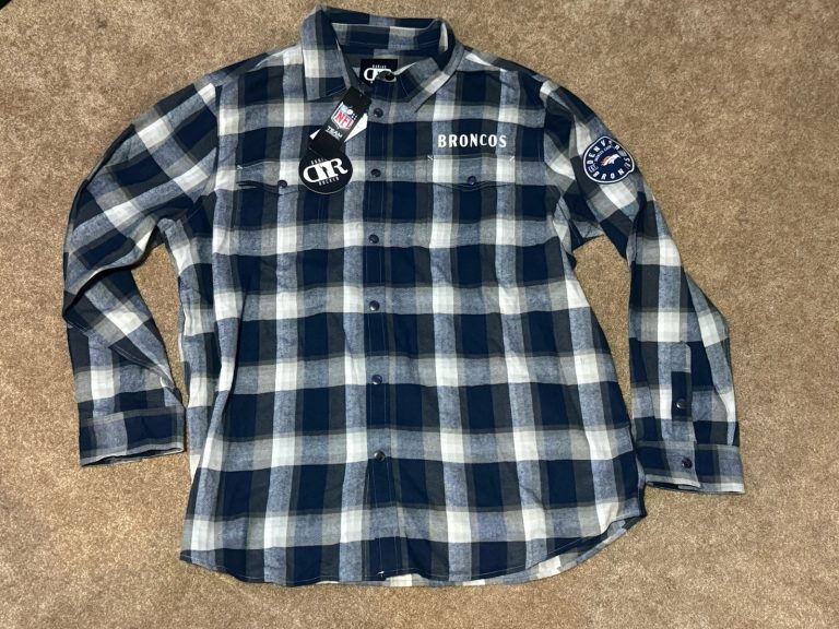 Darius Rucker Broncos Plaid Button Shirt Mens XL NFL Team Apparel NWT