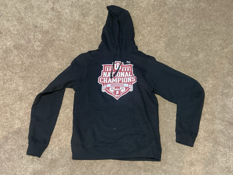 Indiana Hoosiers National Champions Hoodie Black Fanatics Pullover Size Small