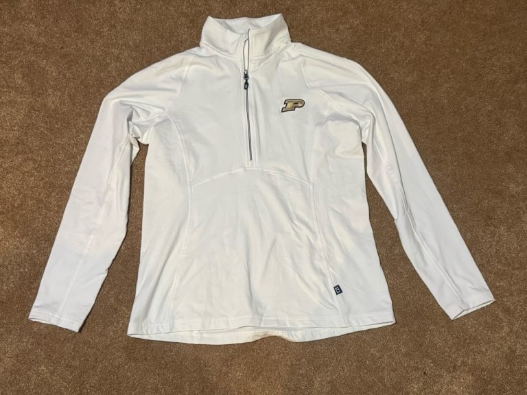 Cutter & Buck Womens Small White 1/4 Zip Pullover Purdue Logo