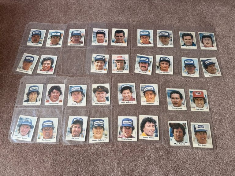 Vintage IndyCar Racing Card Lot Andretti Foyt Mears Unser w Binder