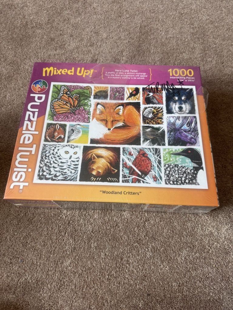 PuzzleTwist Mixed Up Woodland Critters 1000 Pc Jigsaw Signed Fox Wolf Owl