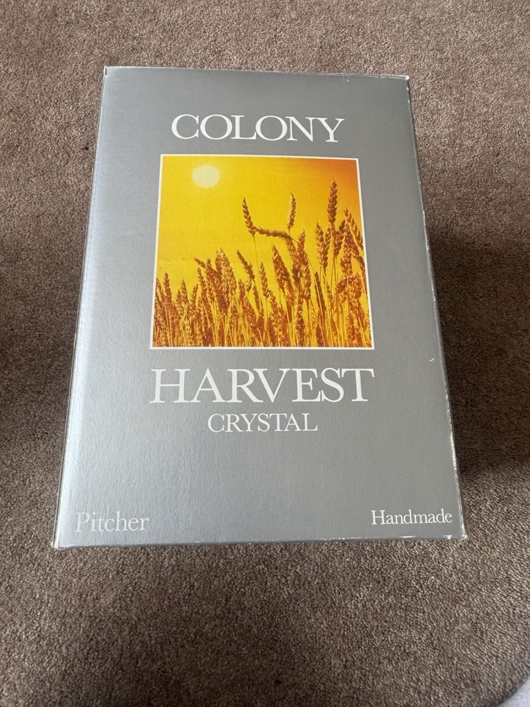 Colony Harvest Crystal Pitcher Wheat Pattern 64 oz w/ Original Box