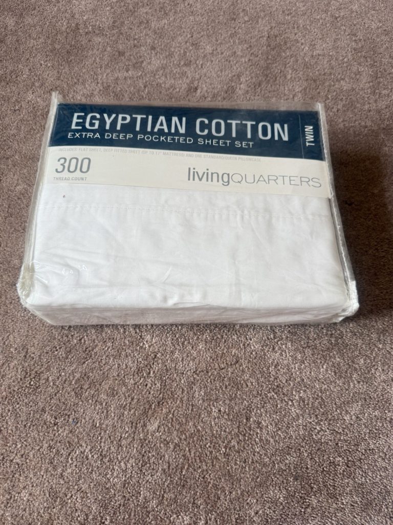 LivingQuarters Egyptian Cotton Twin Sheet Set 300 TC Extra Deep Pocket White