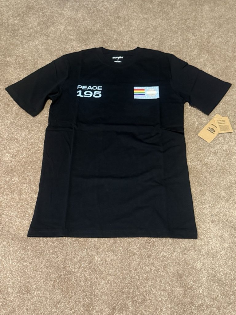 Akomplice Umbro T Shirt Small Black Peace 195 Graphic Organic Cotton NWT