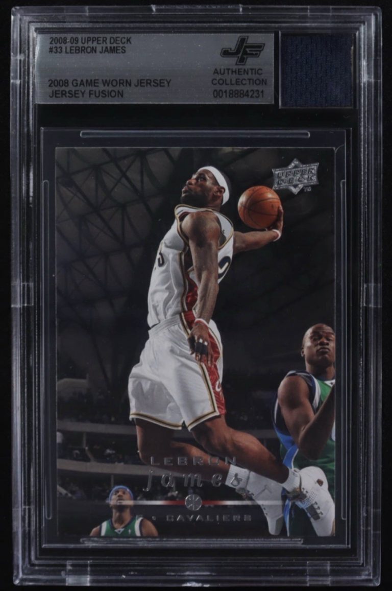 LeBron James 2008-09 Upper Deck #33 With Game-Worn Jersey Swatch Beckett BGS