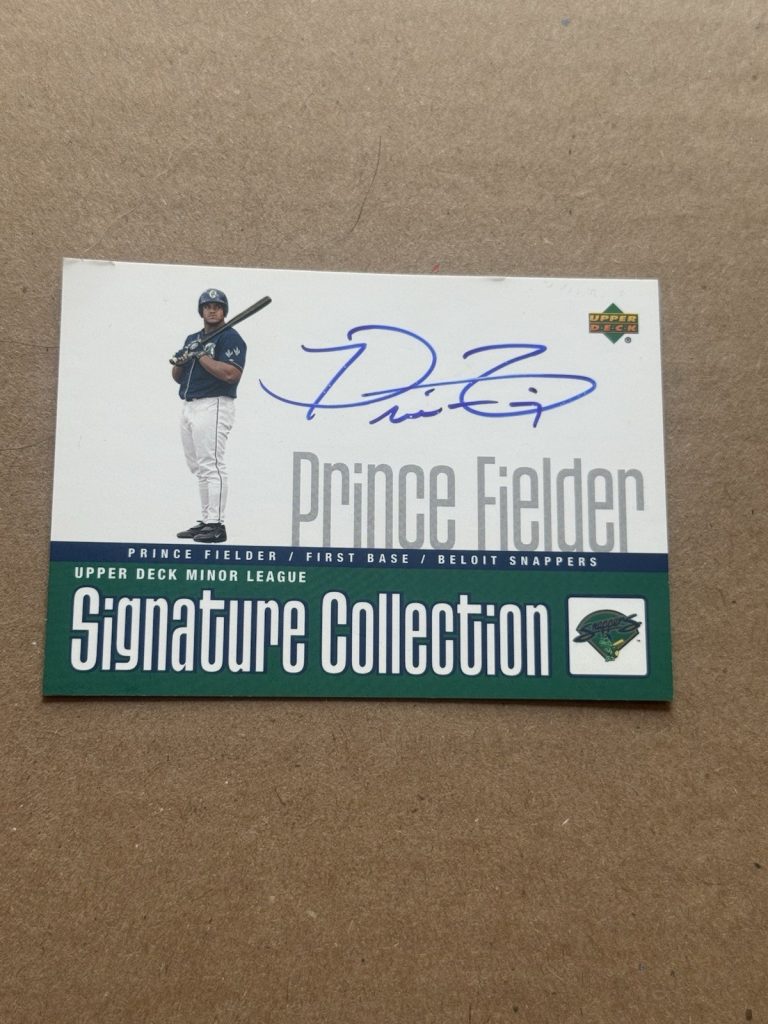 2002 UD Minor League Signature Collection Prince Fielder #PF Auto RC Prospect