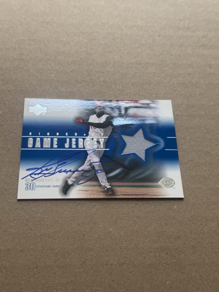 Ken Griffey Jr Auto Game Used Jersey 2001 Upper Deck Reds