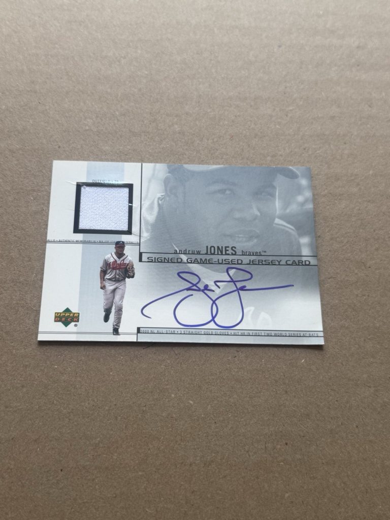 Andruw Jones Auto Game Used Jersey Upper Deck Braves