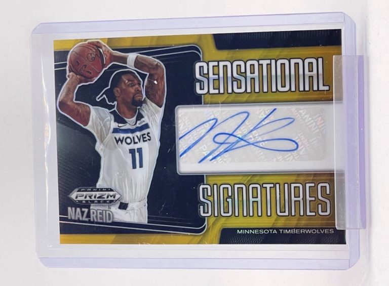 NAZ REID 2024-25 PRIZM BLACK SENSATIONAL SIGNATURES AUTO GOLD /10 #SS-NAZ
