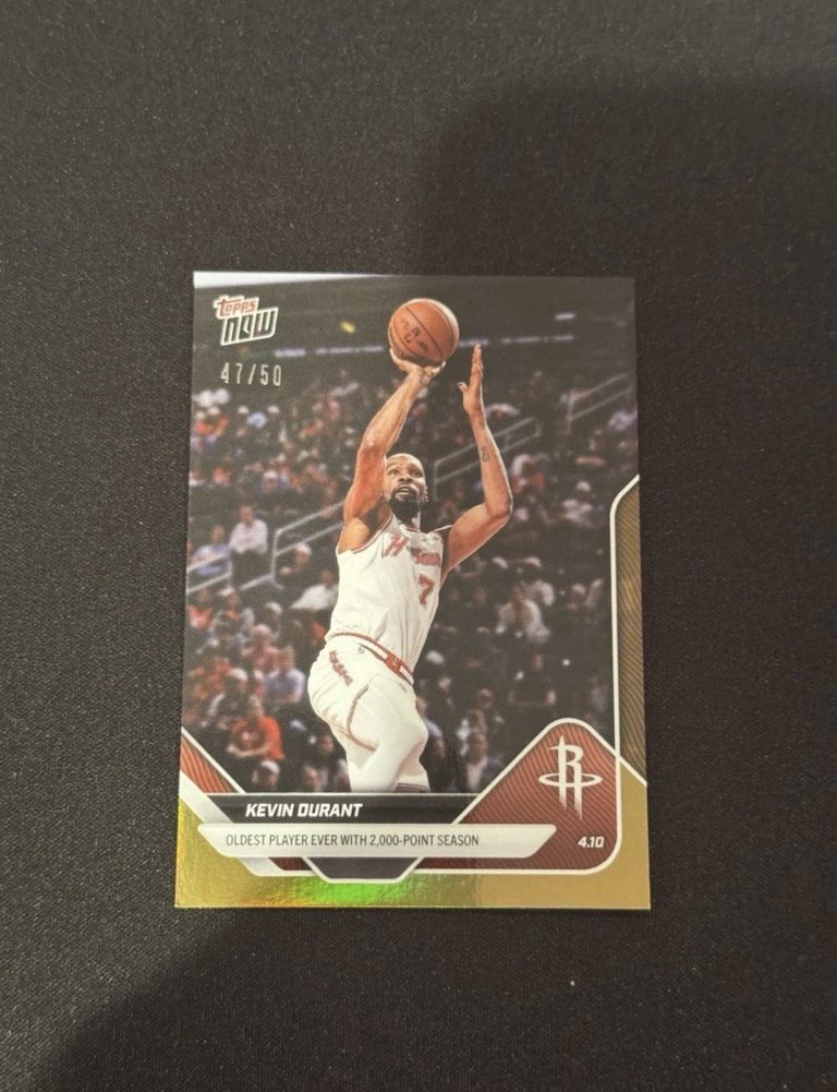 Kevin Durant 2,000 Pt Season 2026 NBA Topps NOW Card 250 Gold Foil /50