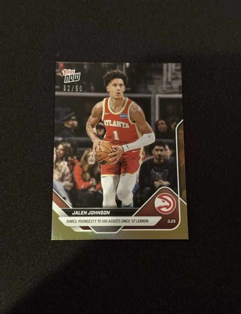 Jalen Johnson Hawks 500 AST 2025-26 NBA Topps NOW Card 226 Gold Foil /50