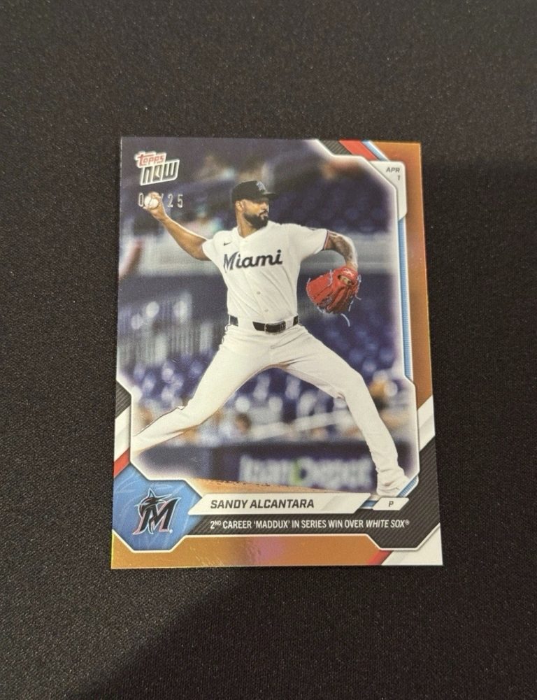 Sandy Alcantara 2nd Career Maddux 2026 MLB Topps NOW Card 38 Orange Foil /25