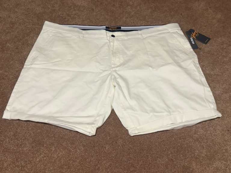 Johnny Bigg Charlie Canvas Shorts Mens Size 50 Bone Stretch Chino NWT