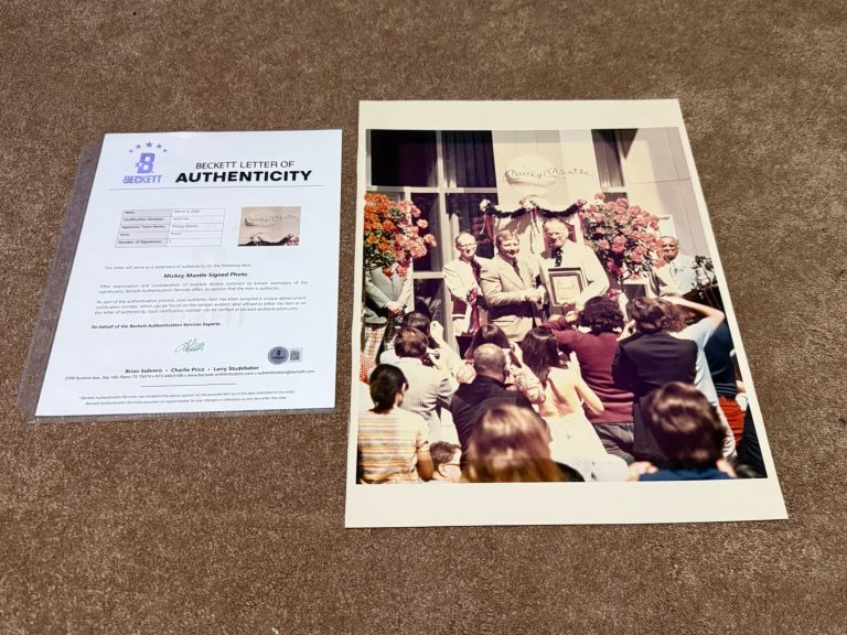 Mickey Mantle HOF New York Yankees Signed 12x16 Hall Of Fame Photo AUTO BAS LOA