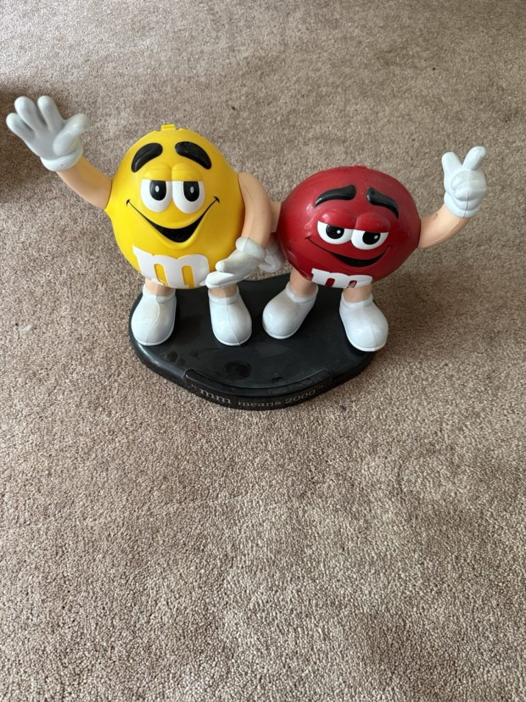 M&M’s Red & Yellow Characters “MM Means 2000” Candy Dispenser Figure Set