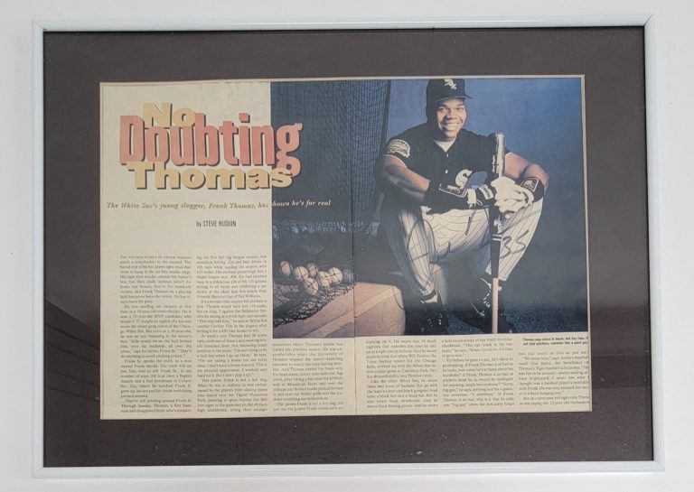 Frank Thomas Signed Framed Magazine Page Chicago White Sox JSA LOA Autograph