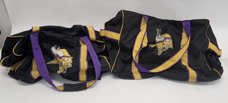 Vintage Minnesota Vikings Locker Room Equipment Gear Bags Lot of 2 NFL