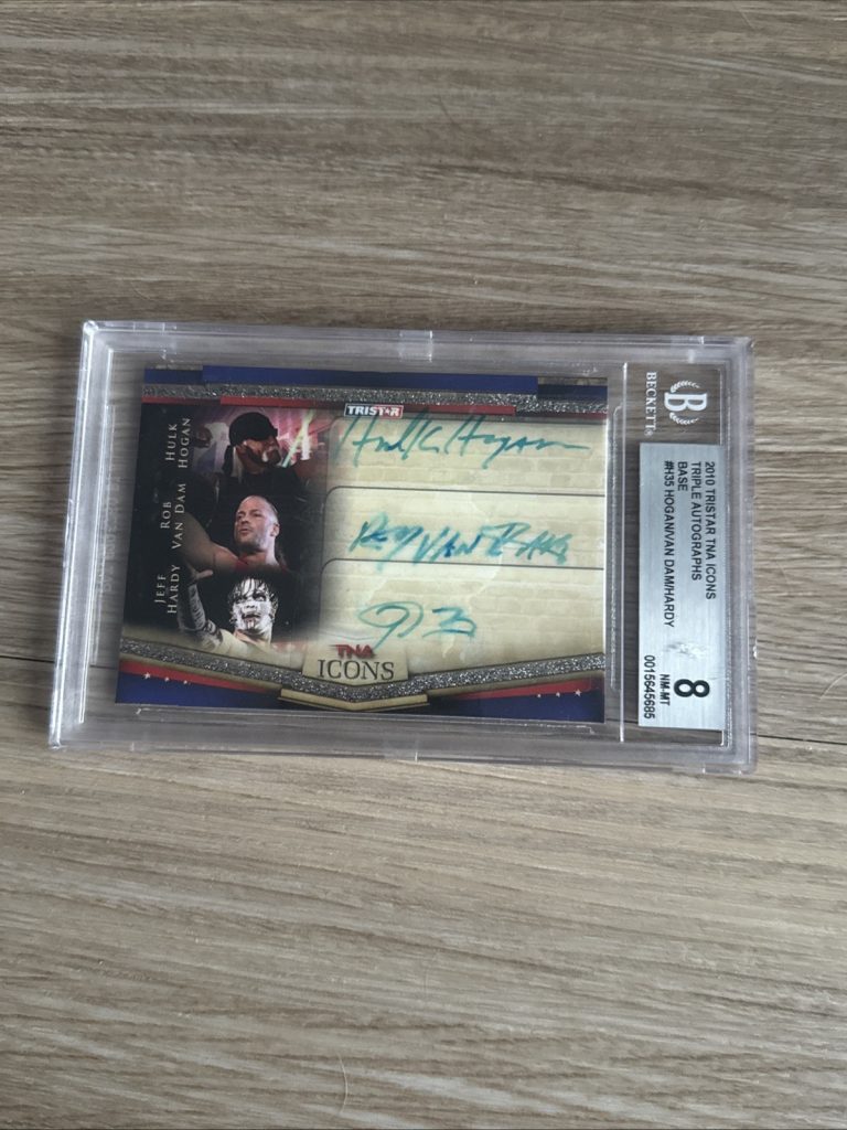 2010 Tristar TNA Icons Hulk Hogan Rob Van Dam Jeff Hardy Auto BGS 8