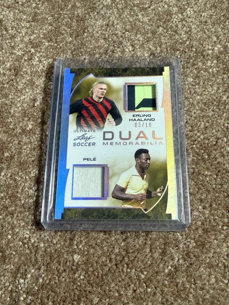 2023 Leaf Ultimate Soccer Haaland Pele Dual Patch Relic 03/10 Game Used