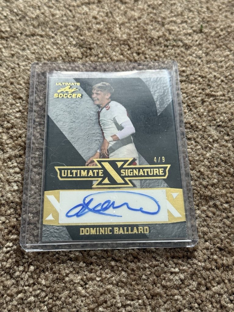 2022 Leaf Ultimate Soccer Dominic Ballard Ultimate Signature Gold Auto 4/9