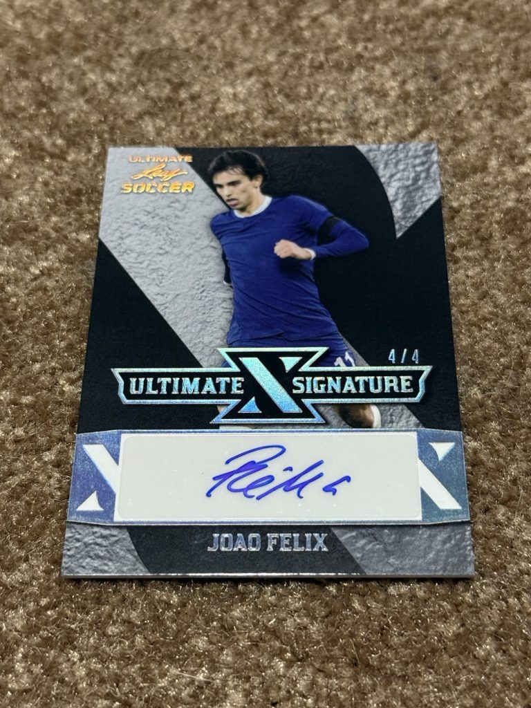 2022 Leaf Ultimate X Signature Joao Felix Blue Auto 4/4 Portugal Soccer Card