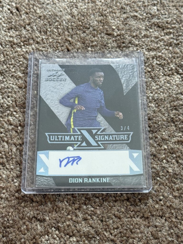 2022 Leaf Ultimate Soccer Dion Rankine England Auto Silver 3/4
