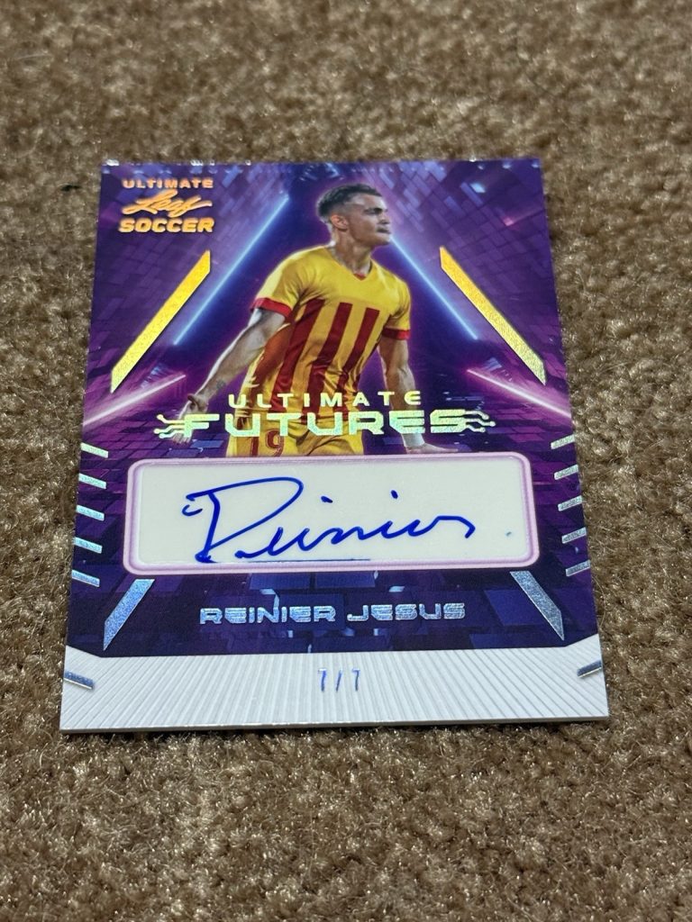2022 Leaf Ultimate Futures Reinier Jesus Auto 7/7 Soccer Card