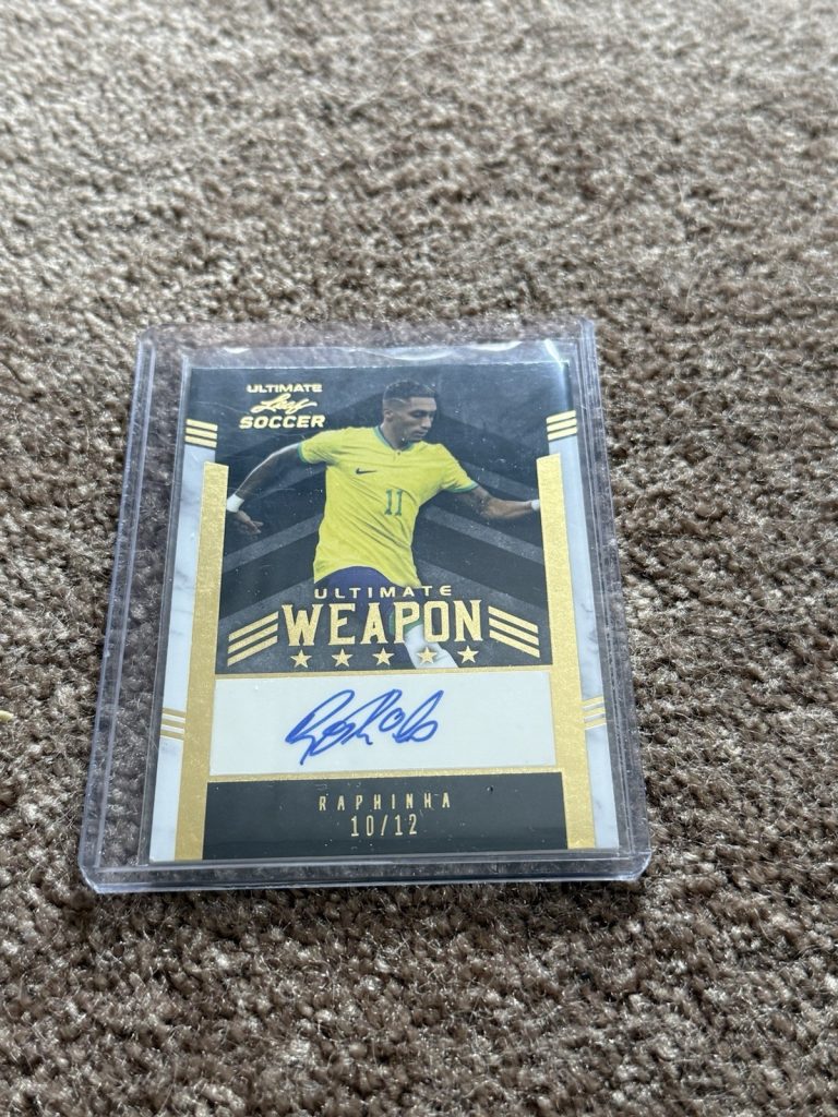 2022 Leaf Ultimate Soccer Raphinha Brazil/Barcelona Auto Gold 10/12