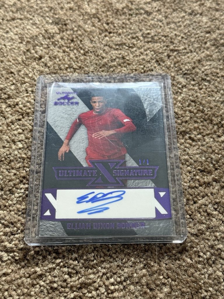2022 Leaf Ultimate Soccer Elijah Dixon-Bonner Ultimate Signature Purple 1/1 Auto