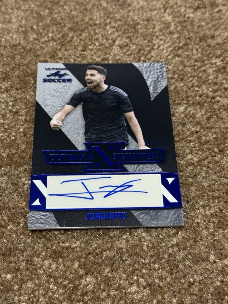 2022 Leaf Ultimate X Signature Jorginho Blue Auto 03/11 Italy Soccer Card